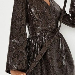 Snake skin dress with belt